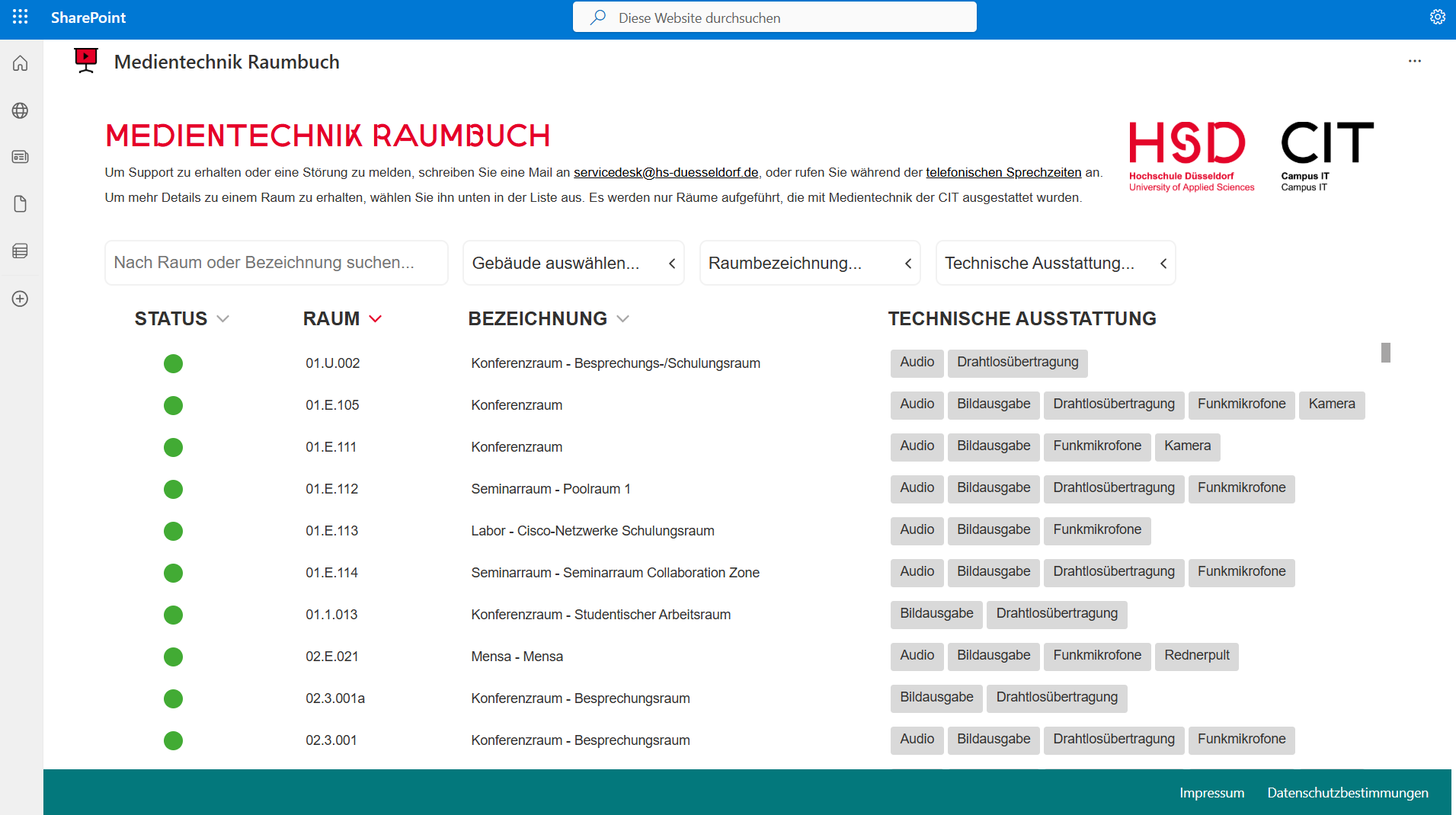 Raumbuch Indesign Medientechnik Raumbuch